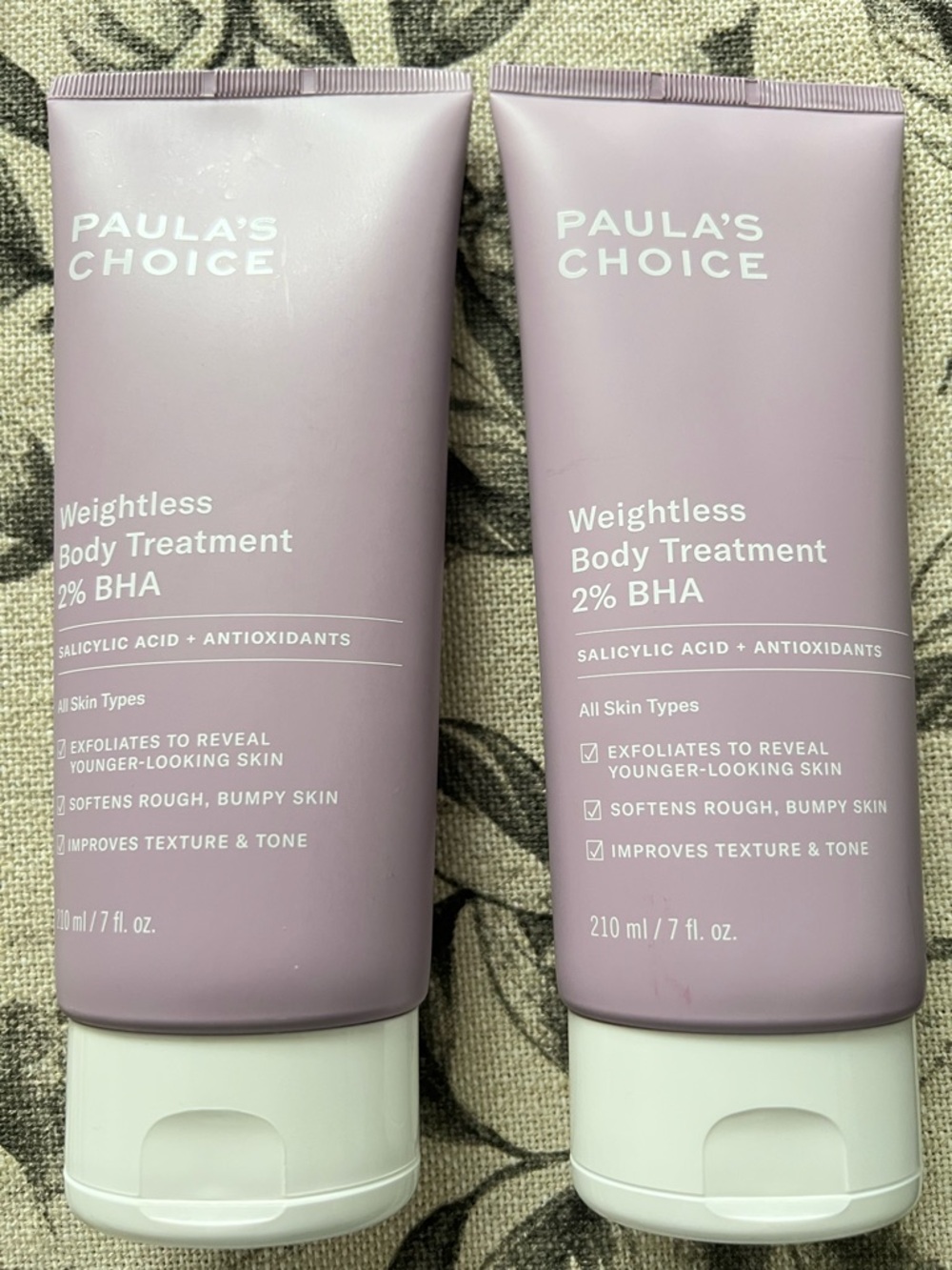 Paula's Choice Weightless Body Treatment 2% BHA, lot of 2, Full size-  7 fl oz